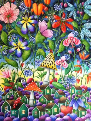 Josefina Wendel Carlsson - Akvarell - Kat´s Garden