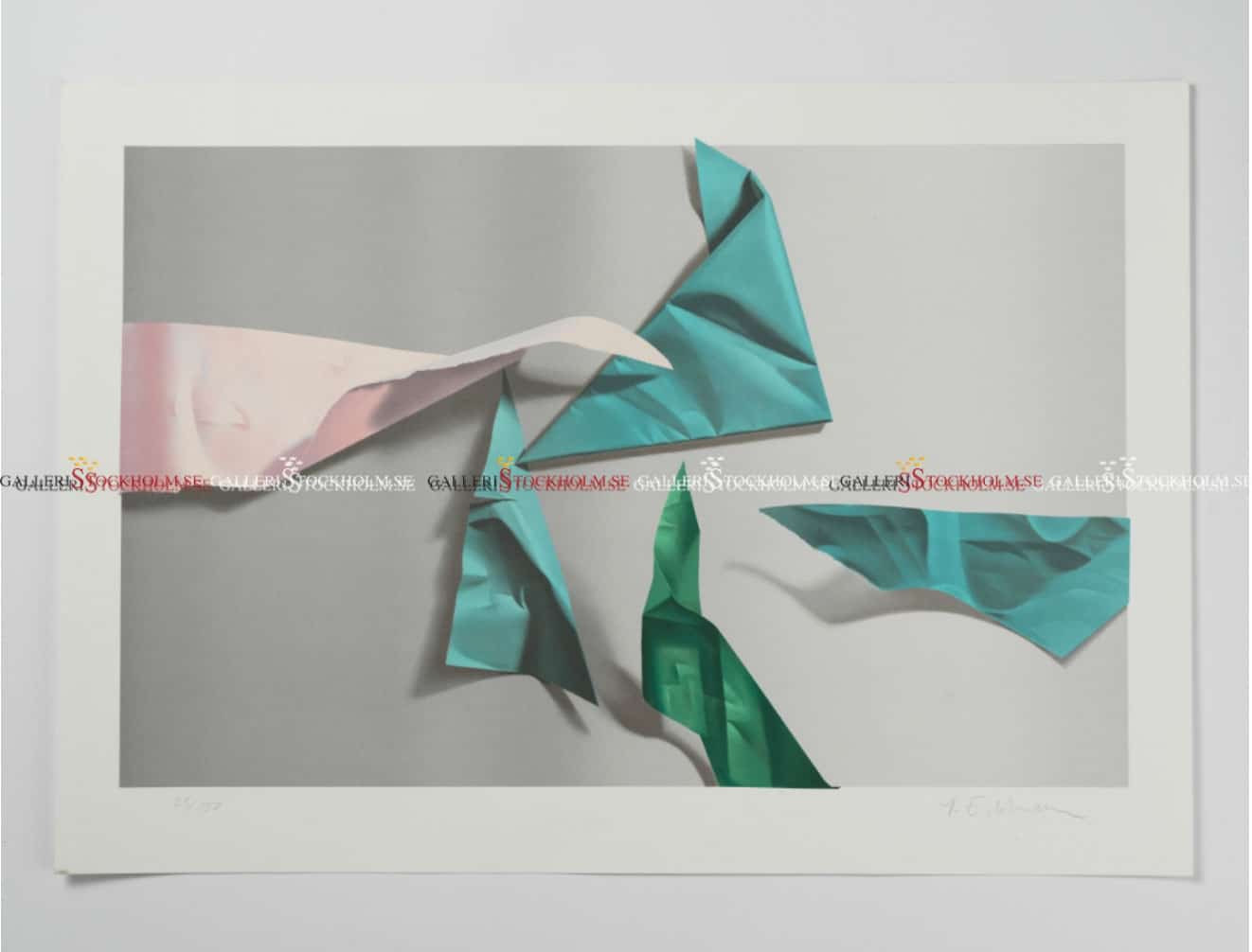 Yrjö Edelmann - Litografi - Pink & Green