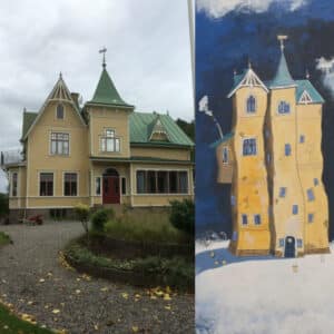 Beställningsverk av Per Nylén - ditt eget hus på moln. Köpa konst.