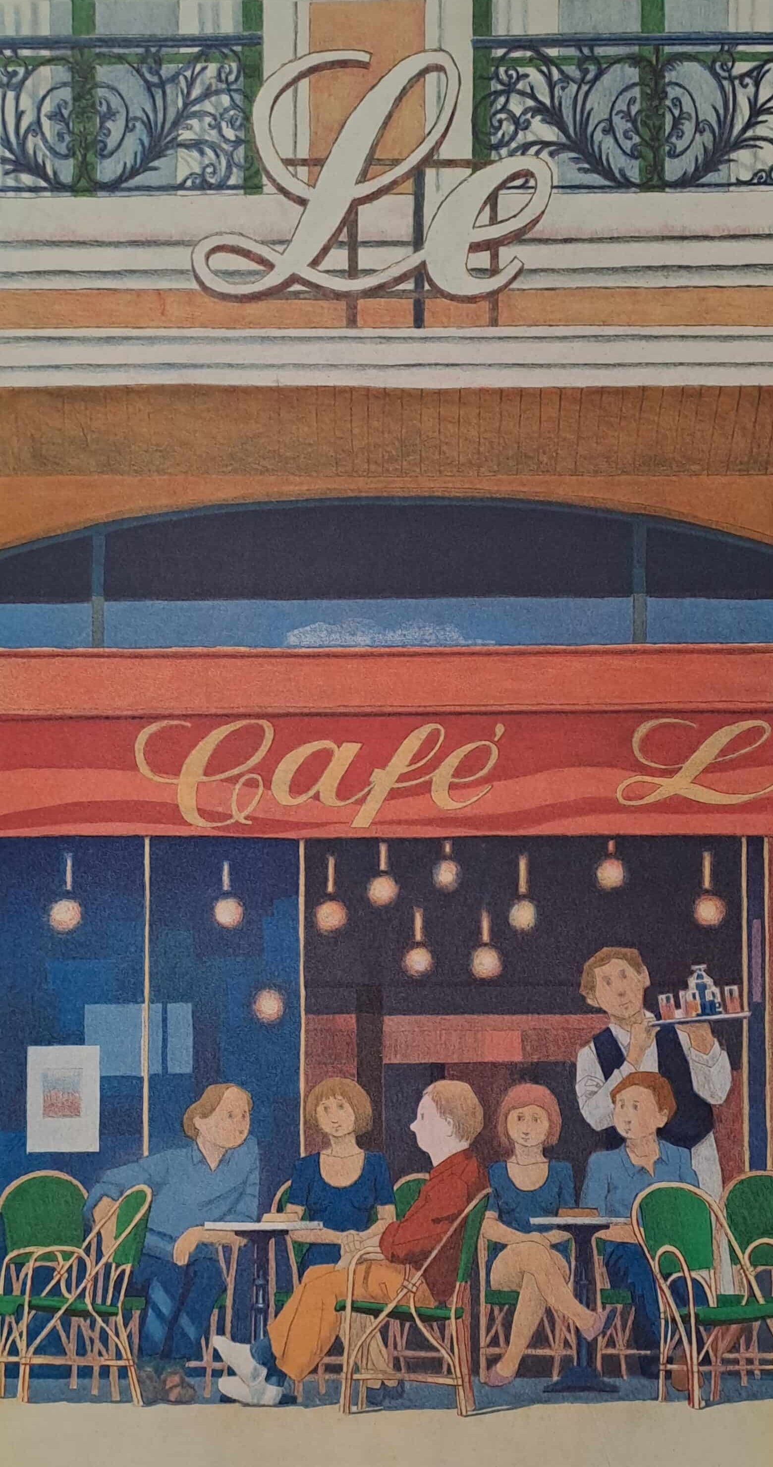 köp konst Ulf Greder - Café Le - Litografi