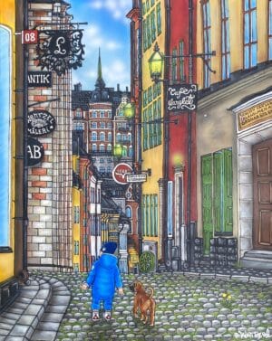 Stefan Wentzel - Världen kan vara stor ibland. (Gamla stan) - Akrylmålning