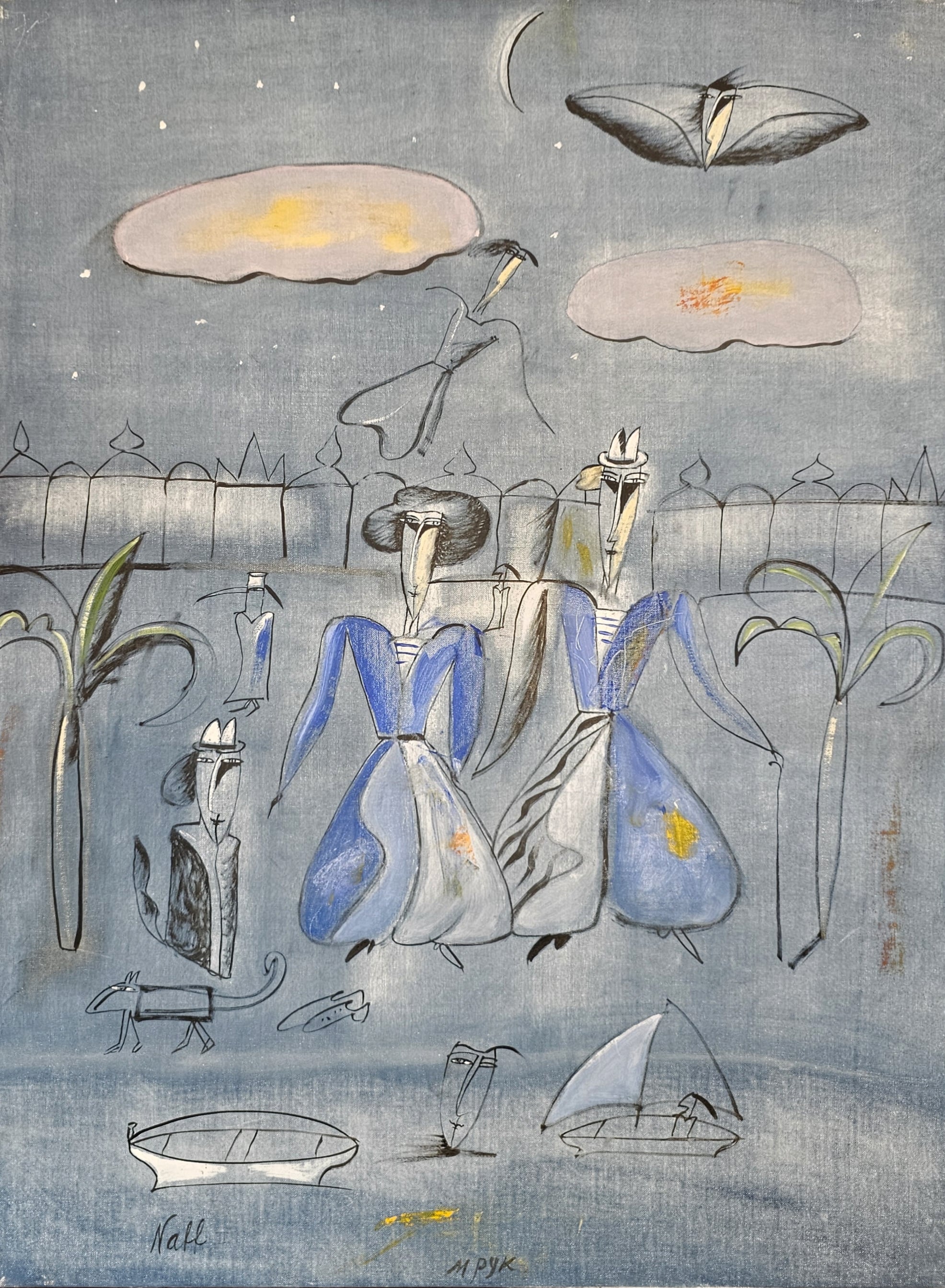 Madeleine Pyk - Natt - Oljemålning