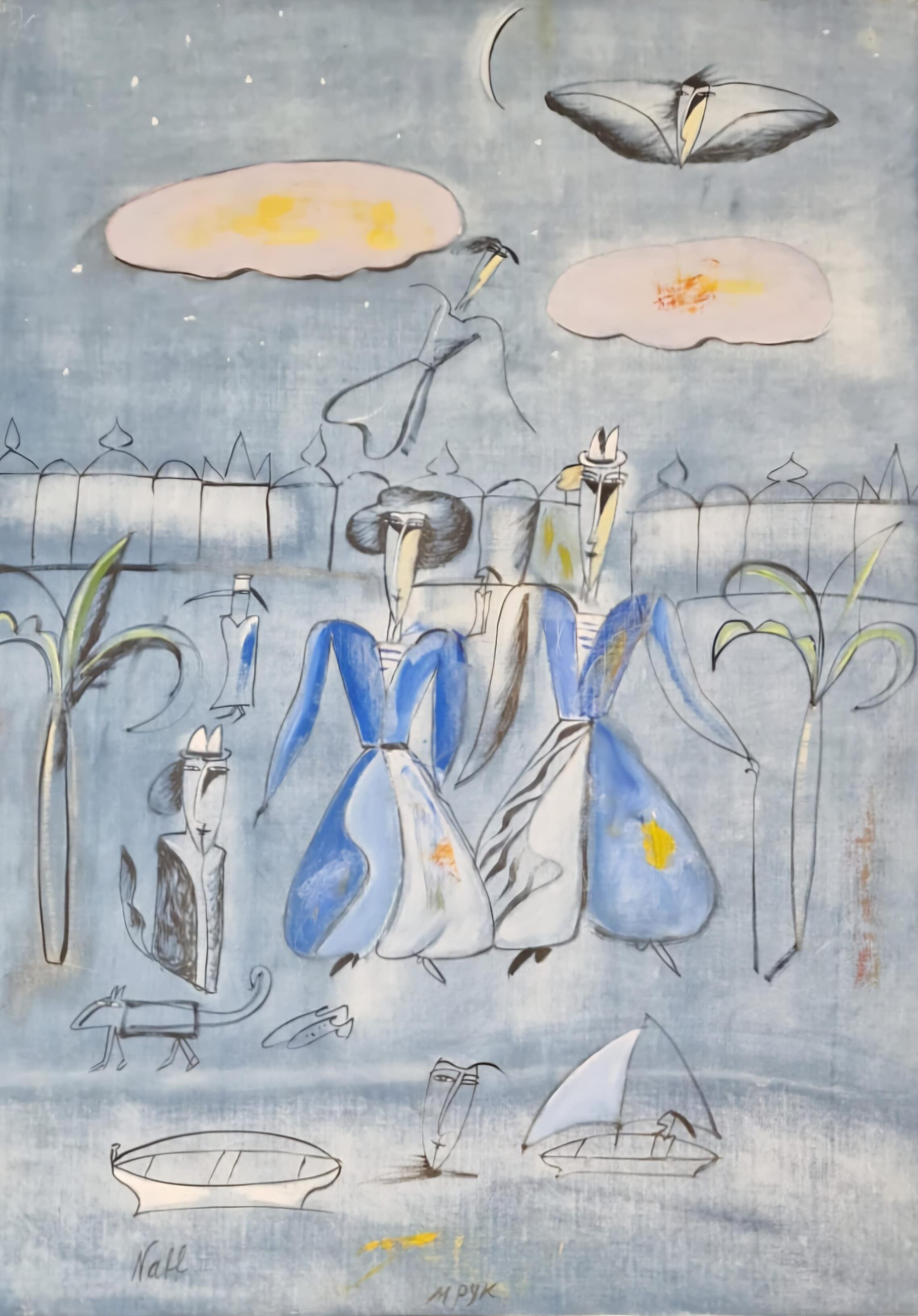Madeleine Pyk - Promenad - Oljemålning