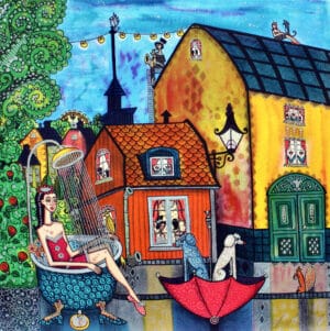 Angelica Wiik - Lilla huset på söder - Litografi