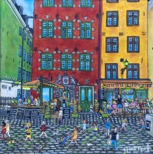 Stefan Wentzel - Kaffekoppen och Chokladkoppen Gamla Stan - Akrylmålning