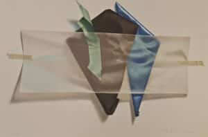 Yrjö Edelmann - Three dimensions of color under silk paper - Litografi