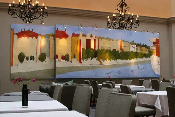 Underbar oljemålning från Anders Palmér som skapar stämning, 7 gånger 2 meter stor oljemålning.