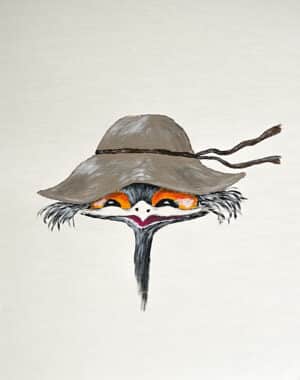 Stig Laurin - Elegant östermalmdam - Akrylmålning