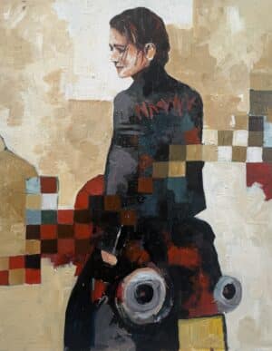 Catrine Näsmark - Motormamman - Akrylmålning