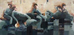 Catrine Näsmark - vi orkade i alla fatt klä på oss - Akrylmålning