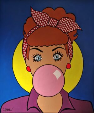 Petter Thoen - Hon med bubbelgum - Originalmålning