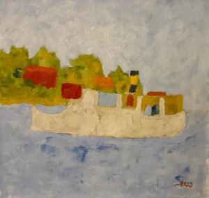 Anders Palmér - Ön in mot Stockholm - Oljemålning