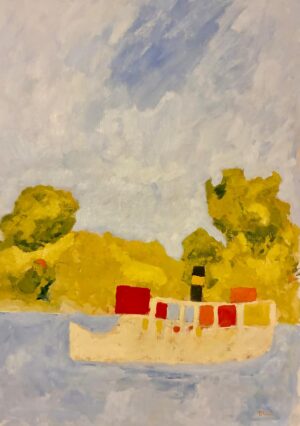 Anders Palmér - Gräsbacken på ön - Oljemålning