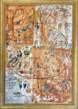 Madeleine Pyk - Circus Coco, världens största circus - Oljemålning