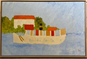 Anders Palmér - Vitt hus i skärgården - Oljemålning