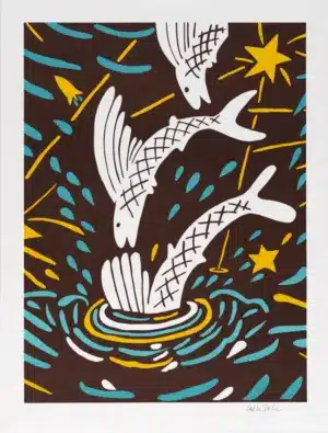 Carl Johan De Geer - Flygfiskar - Litografi