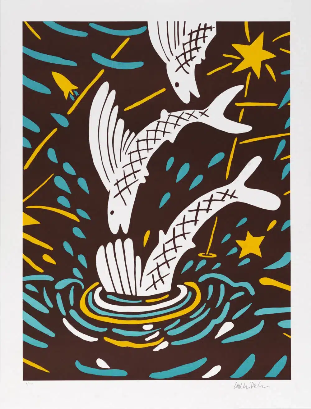 Carl Johan De Geer - Flygfiskar - Litografi