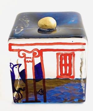 Jeanette Karsten - Joy of Life ,with golden egg. UNIQUE - Glaskonst