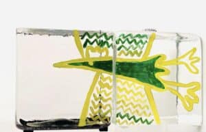 Jeanette Karsten - Joy of life with zig zag egg . UNIQUE - Glaskonst