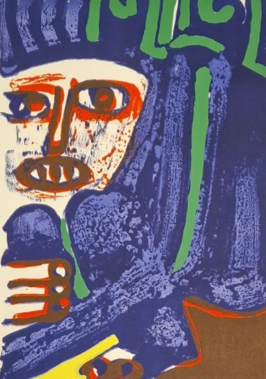 Bengt Lindström - Blå Man - Litografi