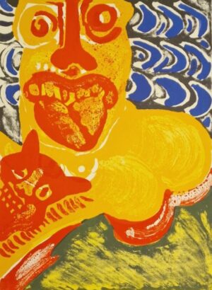 Bengt Lindström - Lejonungar - Litografi