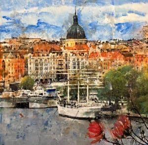 Maria Larkman - Strandvägen vy - Mixed Media