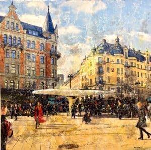 Maria Larkman - Väntar under Svampen, Stureplan - Mixed Media