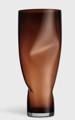 Lena Bergström – Squeeze vas sunset brown 500mm - Glaskonst